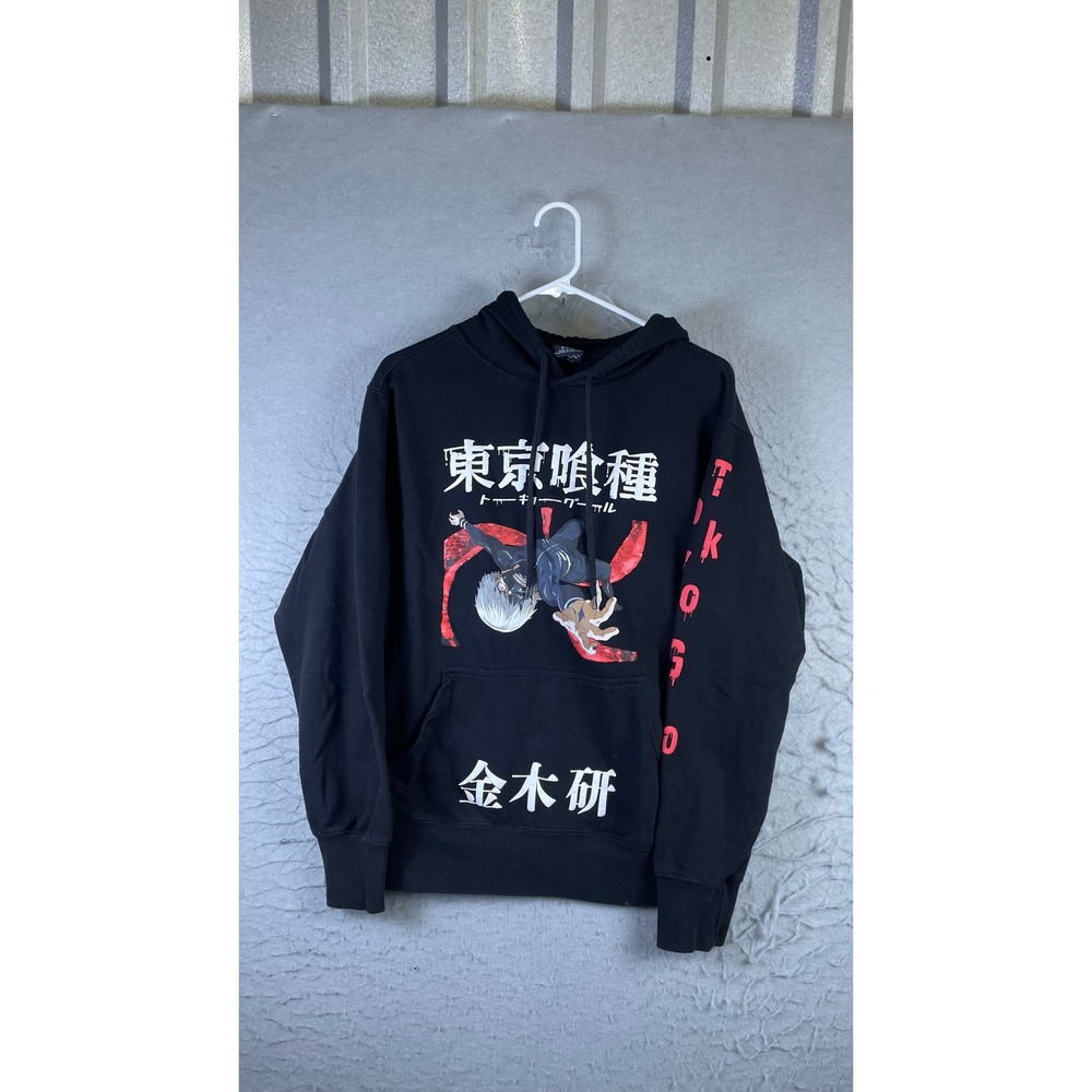 Tokyo Ghoul Hoodie Mens M Black Good Ken Kaneki Graphic Crunchyroll Anime